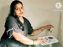 desi wife bent over kitchen for neighbor's big cock deepthroat doggystyle pounding