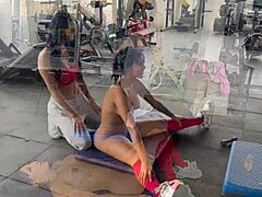 trans trainer may hernandez gropes my ass tits during squats