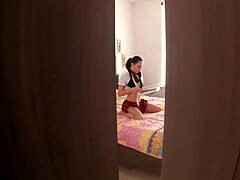 cute brunette in stockings teases wet pussy with vibrator close-up