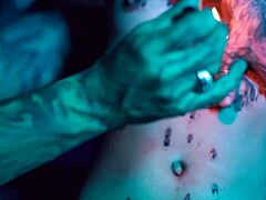 latina goddess chokes sub with feet while he worships wet pussy