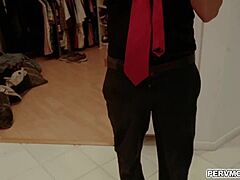 sheena ryder jerks stepsons cock before his date in kitchen doggystyle