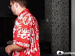 Naughty Roleplay Fantasies with Shaved Redhead on Knees!