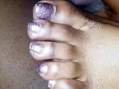 dude, her toes grip that cock so tight