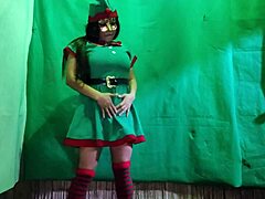 crazy latina christmas elf flashes lingerie begs for dirty cock insertion in vagina