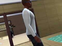 interracial cuckold wife sweats through gym workout