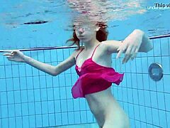 Petite Russian Teen Anna Netrebko Teases Wet Bikini Underwater Pool