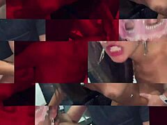 wife danced hot then spread pussy at gloryhole after club teasing 😈