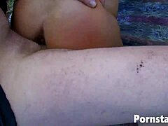 shaved police lady jordan perry takes double penetration ass-to-mouth in outdoor mmf threesome.