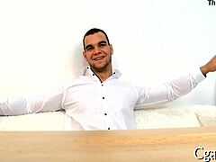 lusty gay dude gets obscene bareback blowjob sucking!