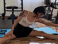 beautiful girl's intriguing gym workout routine unfolds