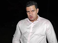 yuri gaúcho's boss whips out huge cock outdoors, strokes it hard and explodes in public exhibition frenzy