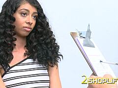 Skinny teen thief blows officer's huge monster cock in office full movie