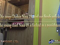 Young Thief Nina 19 Punished with Hardcore Facial Cumshot