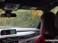 blonde repays her street savior with public outdoor fun