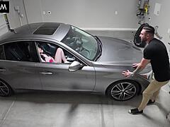 stepdad caught creampieing stepdaughter's tight skinny pussy missionary