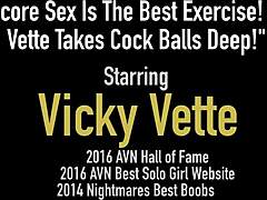 Hardcore Sex Workout! Vicky Vette Gulps Cock Balls Deep!