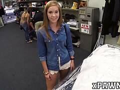 big ass babe bent over fucked by pawnbroker on hidden cam