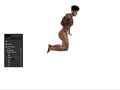 black cartoon man standing squatting lying hardcore