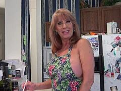 mature housewife raehart turns kitchen into big tits pleasure zone