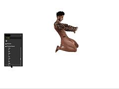 black cartoon man standing squatting lying hardcore