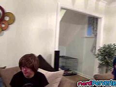 Busty UK Bitch Devours Nerd's Cock in Casting