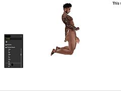 black cartoon man standing squatting lying hardcore