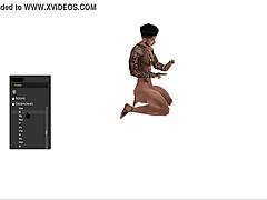black cartoon man standing squatting lying hardcore