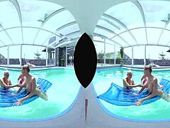 czech big tits blonde foursome anal licking by the pool pov