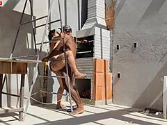 Churrasqueira Girl Takes Full Sausage Deep in Her Tight Ass