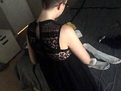 Hey bald girl folds laundry naked ignoring your voyeur stare!