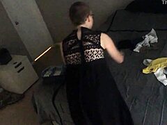 Hey bald girl folds laundry naked ignoring your voyeur stare!