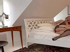 goddess in body stockings and garter belt dominates cash slave for fetish findom