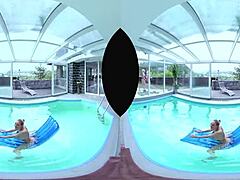 czech big tits blonde foursome anal licking by the pool pov