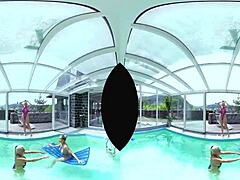 czech big tits blonde foursome anal licking by the pool pov