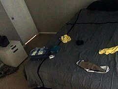 Hey bald girl folds laundry naked ignoring your voyeur stare!