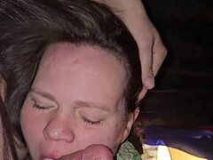milf deepthroats cock plays tits sucks hard.