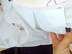 just a cute girl in white skirt getting naughty with tongue play 😛✨