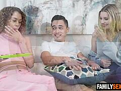 Stepbrother Rouses Stepsisters For Wild Threesome Fuck