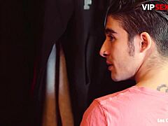 Black Slut Noe Milked by Two Euro Cocks Outdoors