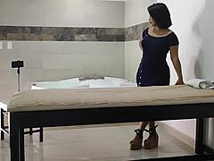 Big Ass Latina Brunette Turns Massage Into Rimjob Doggy