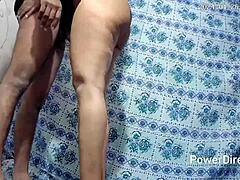 German couple's first time bisexual sex amid jungle trees with saggy tits bouncing homemade