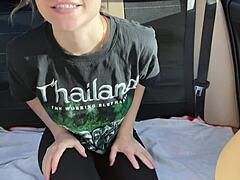 Milf Squirts Public Backseat Orgasm Rush