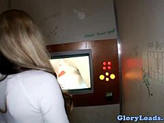 Glamcore babe drilled deep by cock at gloryhole close-up