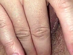 wife fingers her wet pussy teasing slow