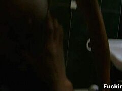 Mazy Glasses Teen Fucked Doggystyle to Orgasm in Public Restroom Blowjob