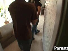 hot blonde cara dee tempted into threesome with cum facials