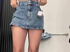 barely legal sweetierjasmin strips in store cabin 😏🛍️👙 clothes get ripped wild!