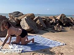 i spot hot sabrina prezotte on beach drag her home fuck ass during shower