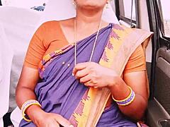 Indian maid's emotional car sex dirty telugu talk pissing passion