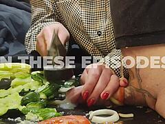 Ready for more kitchen cock torture with urethral insertion and ball kicks?